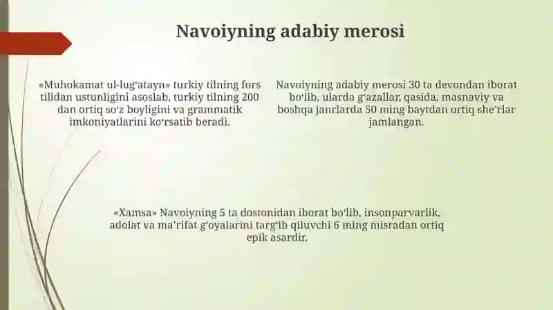 Navoiy asarlarining ahamiyati 4