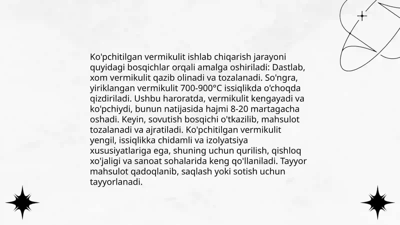 Ko'pchitilgan vermikulit 4