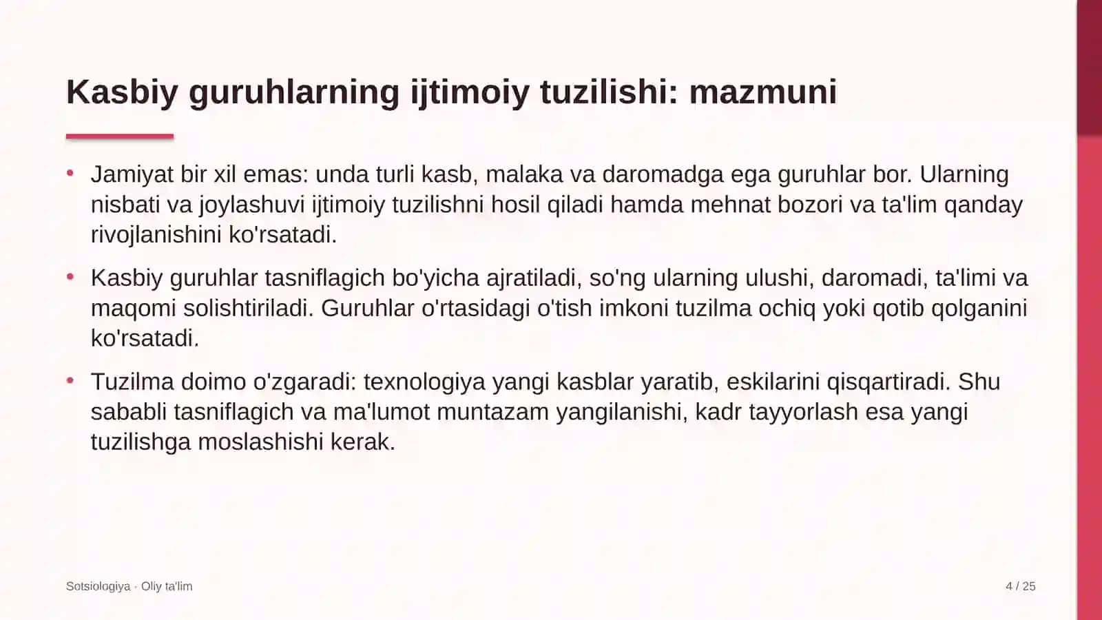 Davlat arxivlarida kasbiy guruhlarning ijtimoiy tuzilishi 4