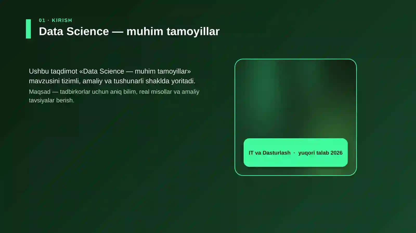 Data Science — muhim tamoyillar 4