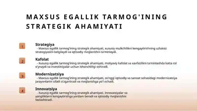 Xususiy mulkchilik tarmog'ini kengaytirish 4