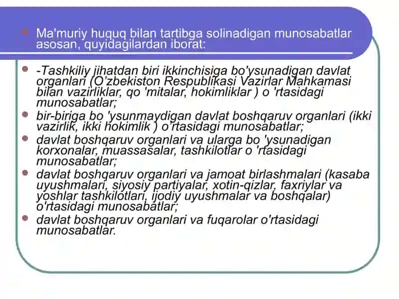 Ma’muriy huquqning manbalar va ularning turlari 4