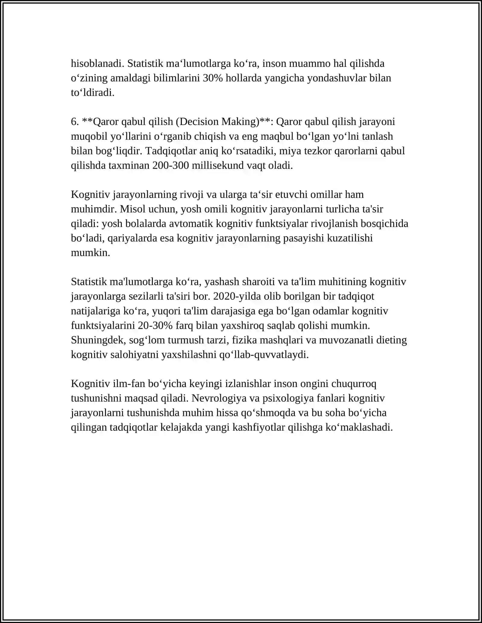 KOGNITIV TILSHUNOSLIK 4