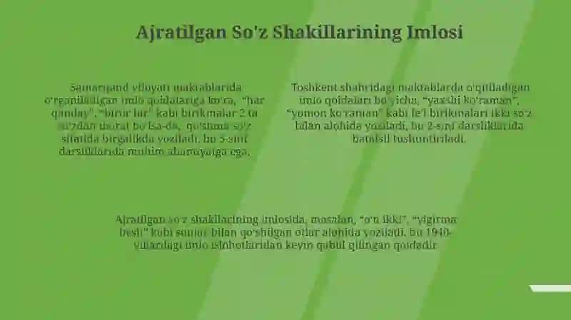 Ajratilgan So'z Shakillari Turlari 4