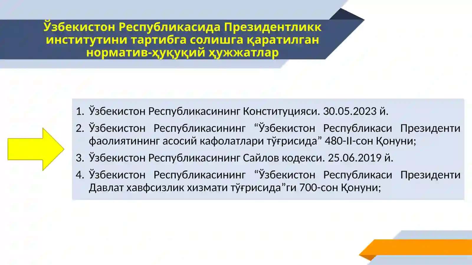 ЎЗБЕКИСТОН РЕСПУБЛИКАСИДА ПРЕЗИДЕНТЛИК ИНСТИТУТИ 4