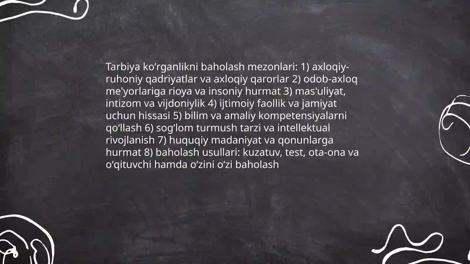 Tarbiya koʻrganlikni aniqlash 4