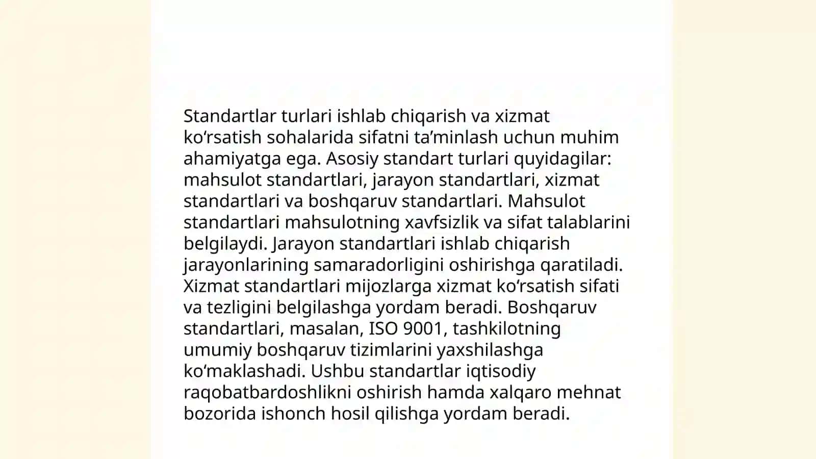Standartlar turlari 4