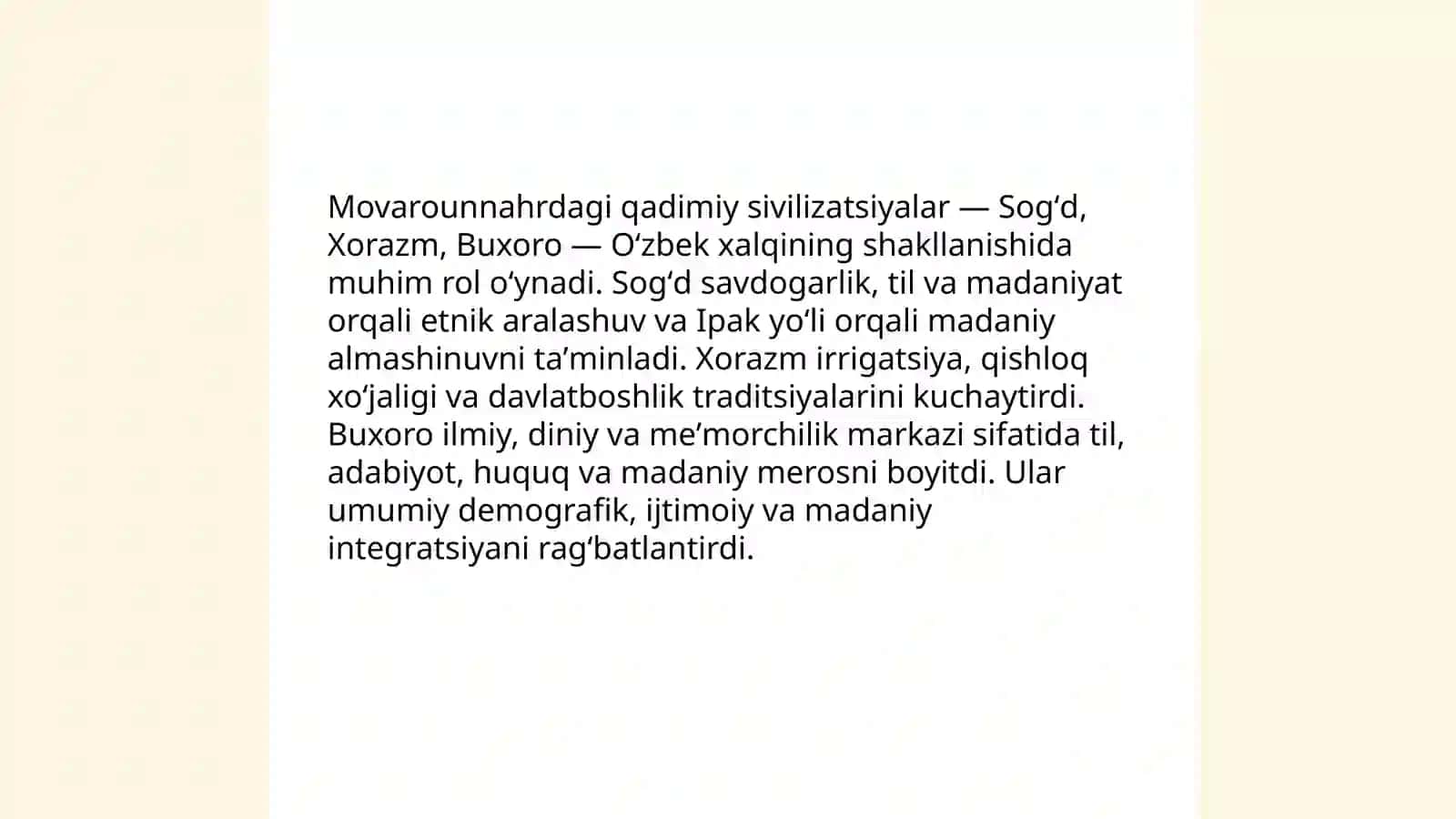 Oʻzbek xalqining shakllanishi tarixi 4