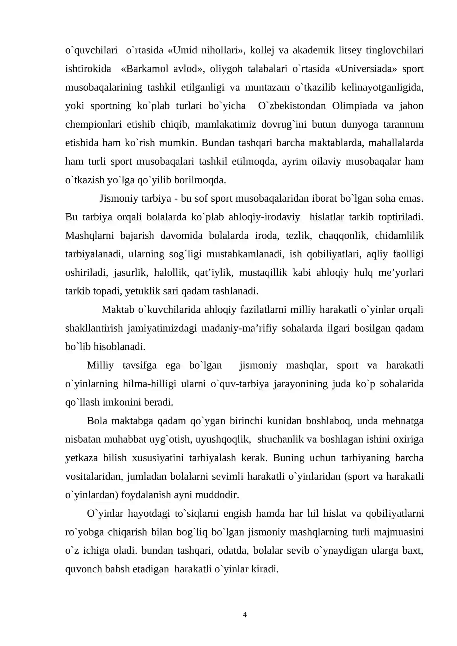 Harakatli o`yinlarning umumiy tavsifi 4