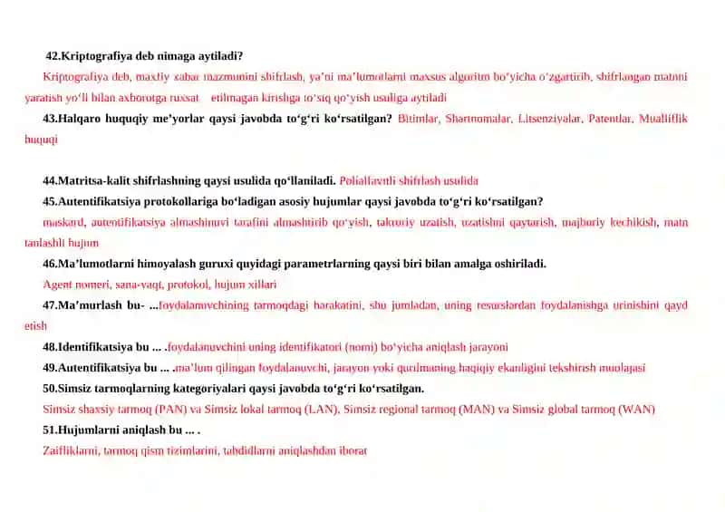 AKT FANIDAN YAKUNIT TEST SAVOLLARI JAVOBLARI BILAN 4