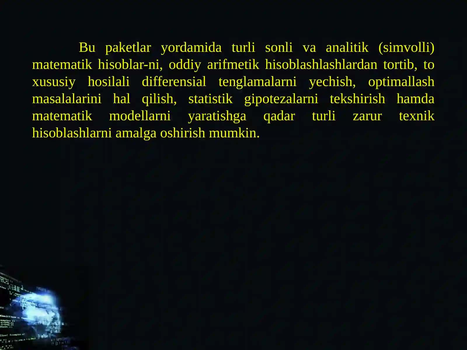 Axborot jarayonlarini algoritmlash va dasturlash. Zamonaviy dasturlash tillari 4