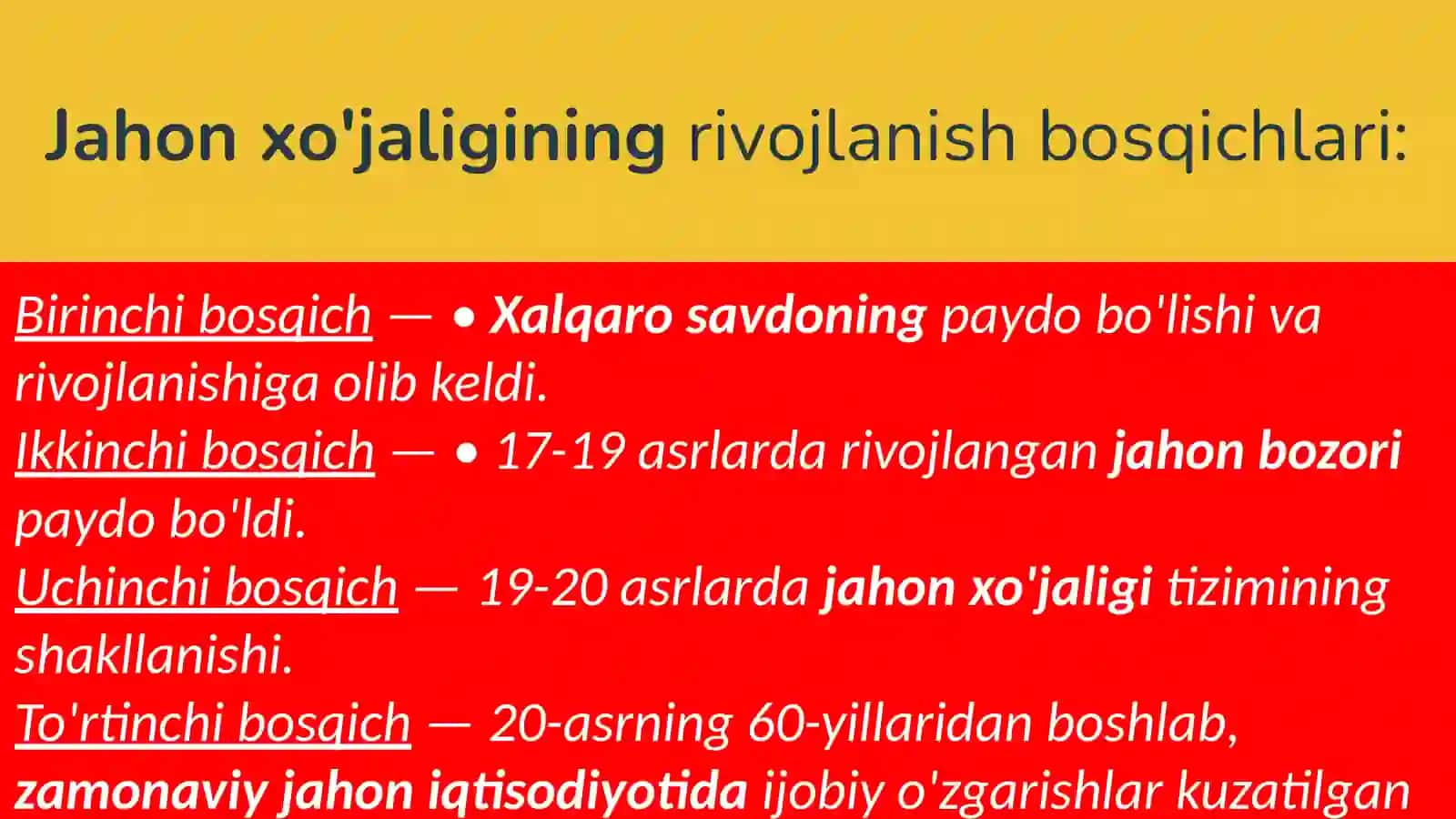 Jahon xo’jaligi va uning evolutsiyasi 4