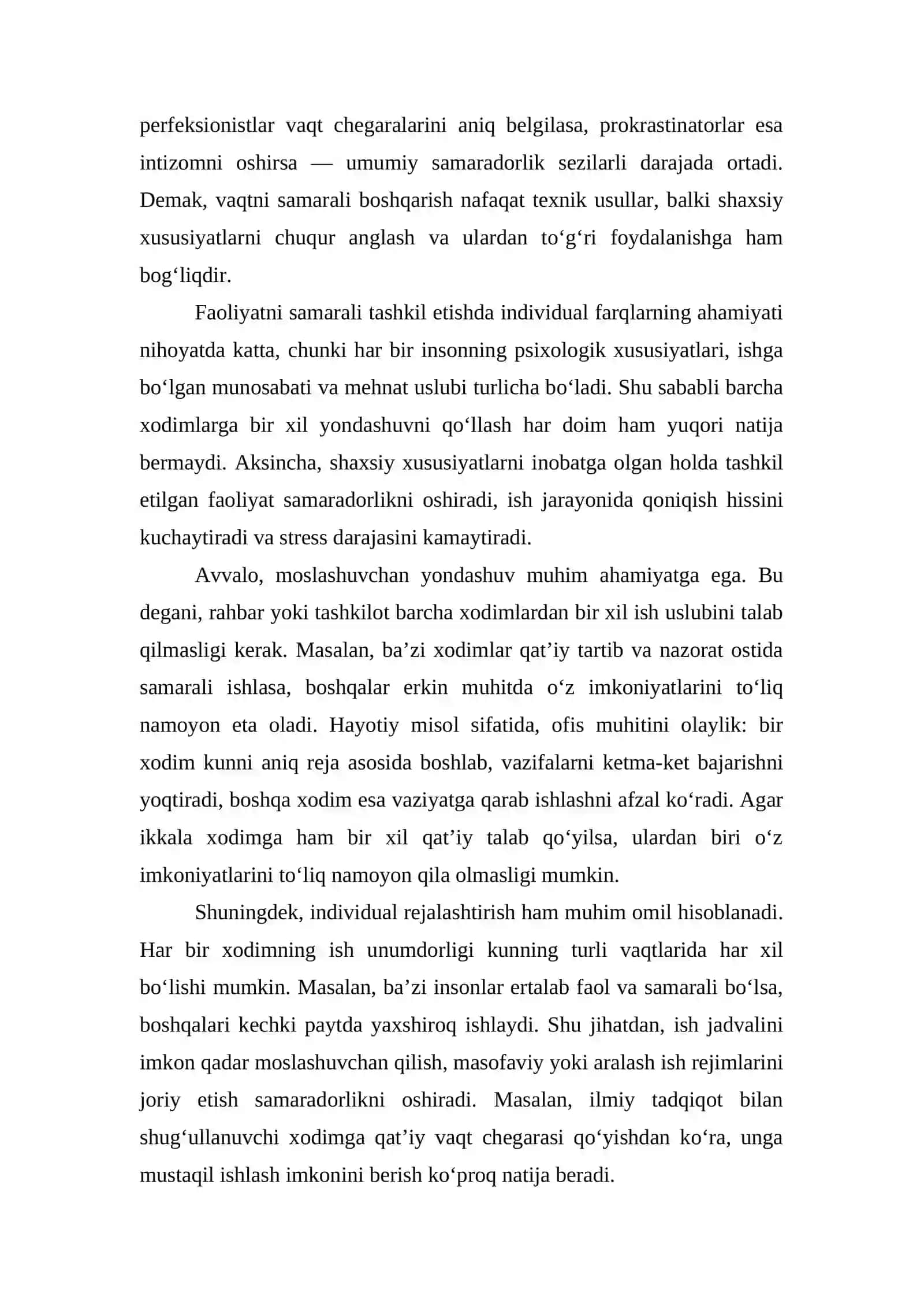 Pedagog Vaqtini Boshqarish... Mustaqil ish 4