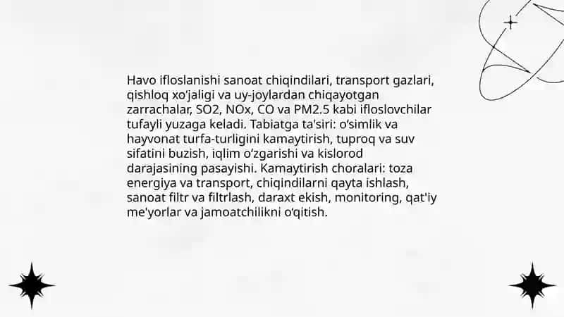 Antropogen o'zgargan tabiiy muhit va uni muhofaza qilish 4
