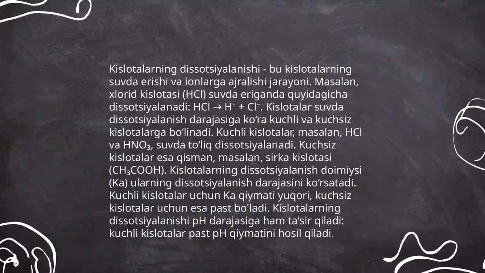 Kislota,Asos va Tuzlarning dissotsiyalanish asoslari 4