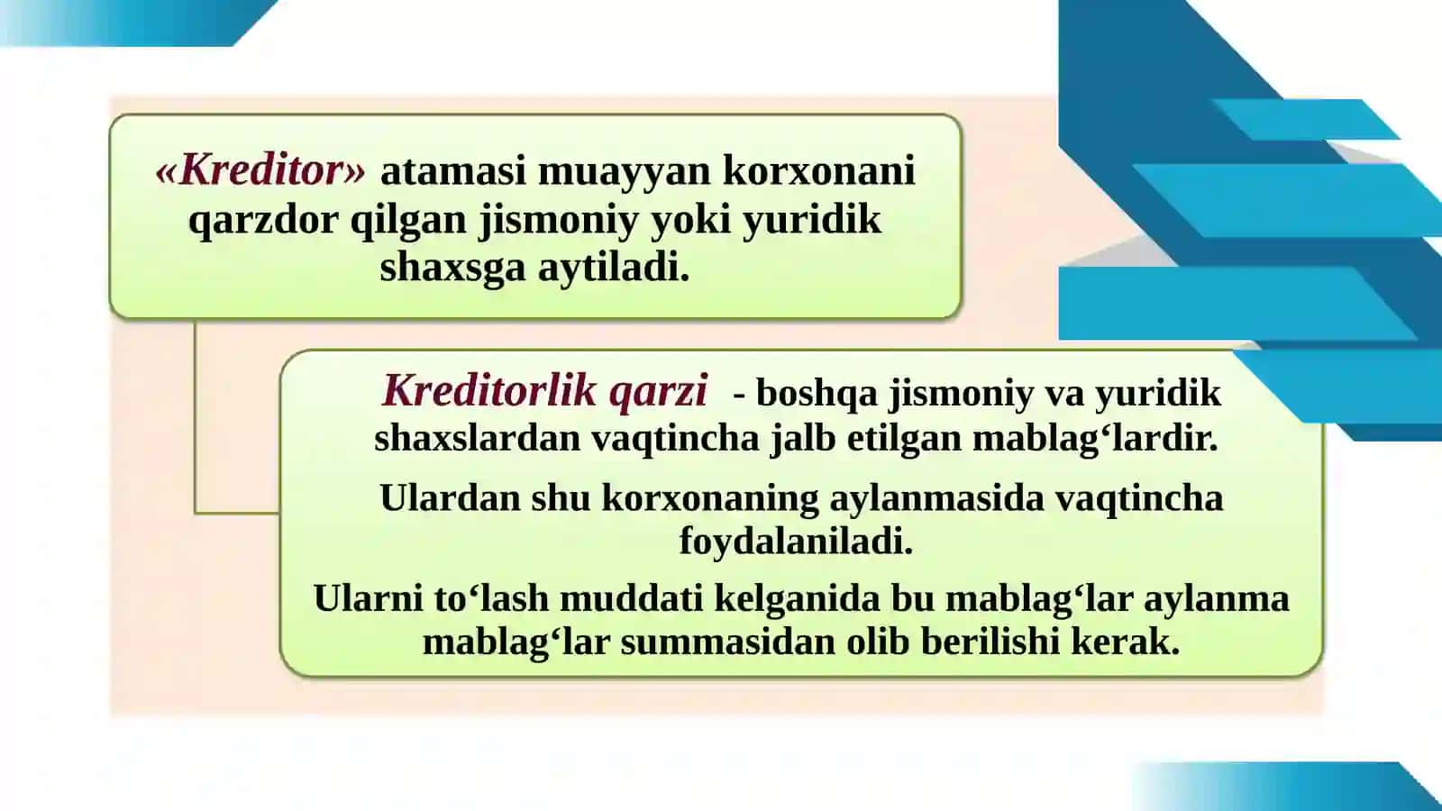 Debitorlik va kreditorlik qarzlari 4