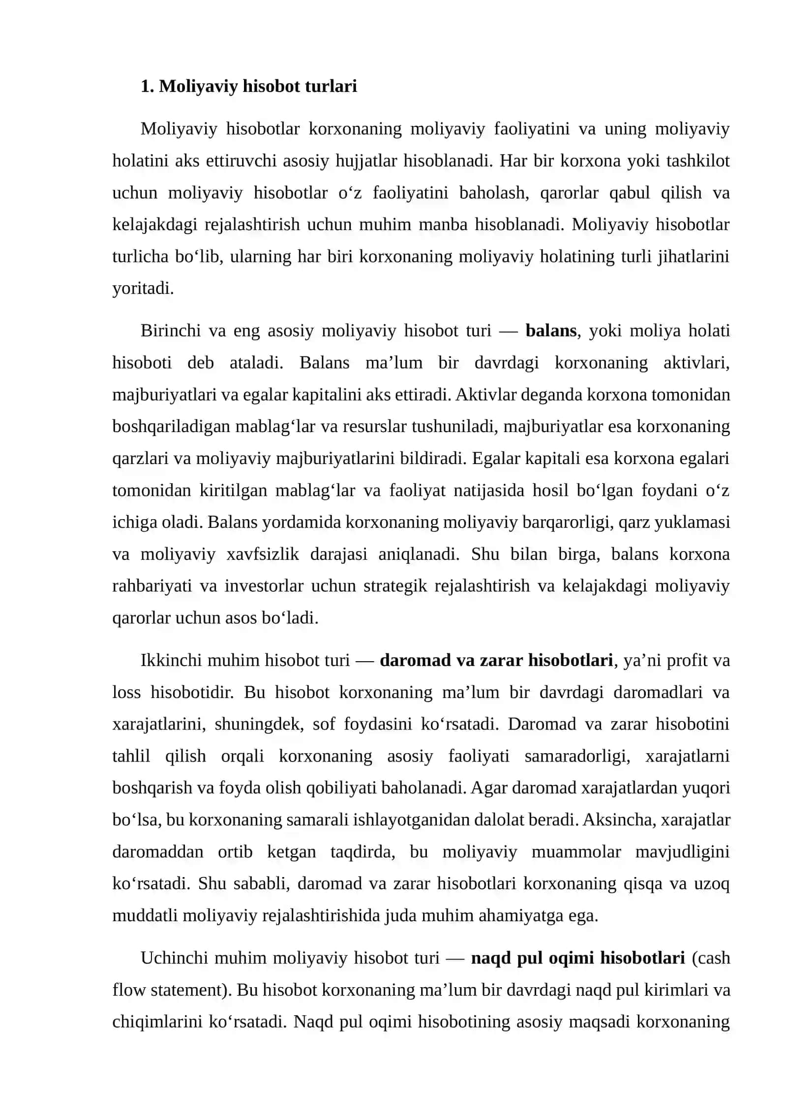 Moliyaviy hisobotning ahamiyati 4