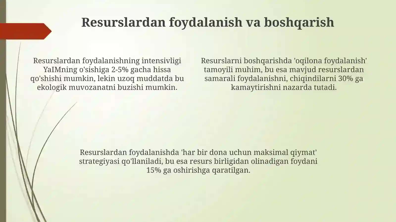 Tabiiy resurslar: Ta'rif va tasnif 4