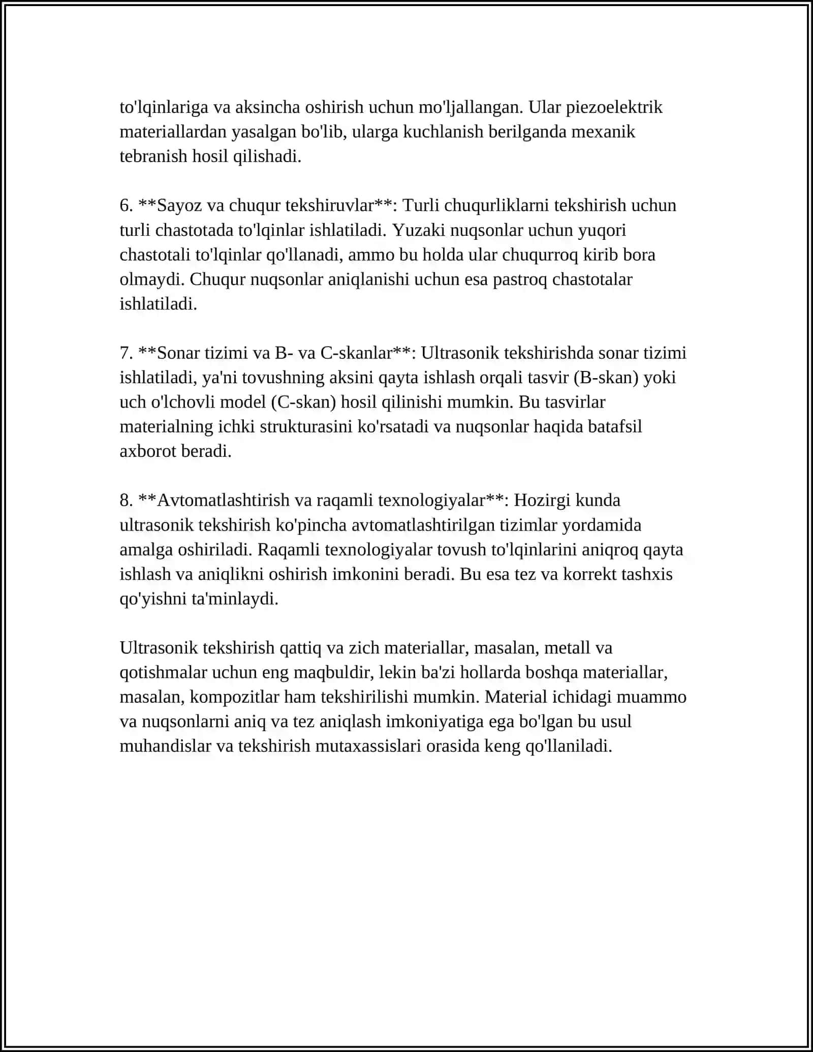 ULTRATOVUSH VA UNING TIBBIYOTDA QOʻLLANILISHI. AKUSTIKA 4