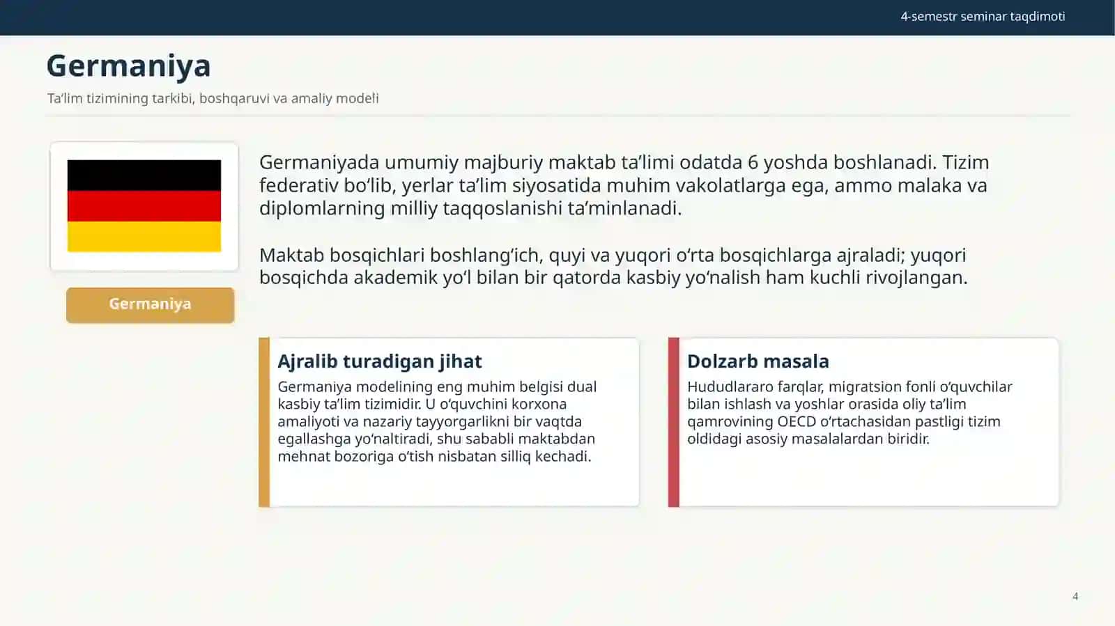 Rivojlangan xorijiy mamlakatlarda ta’lim tizimi 4