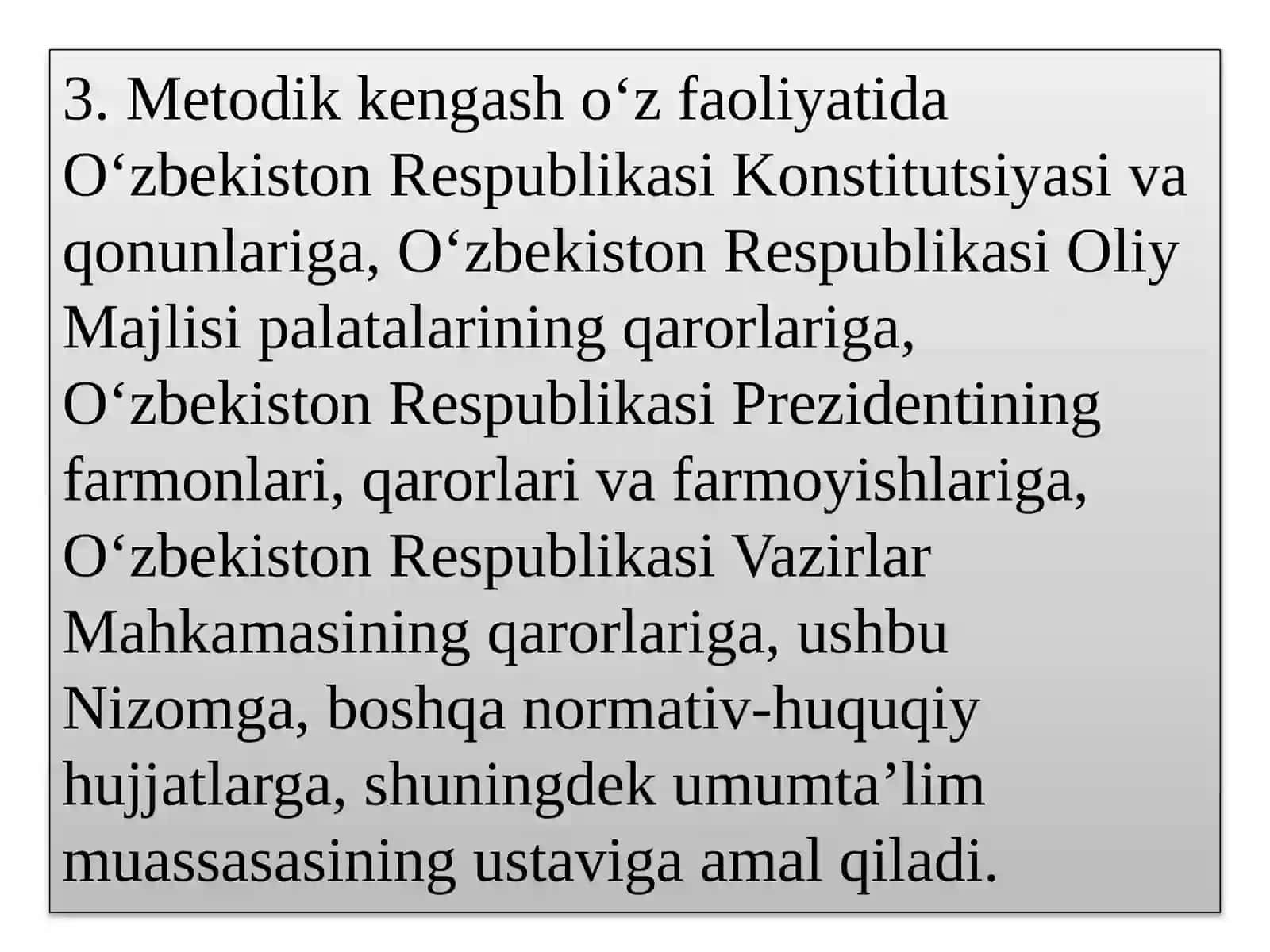 Umumiyoʻrtataʼlim muassasasi metodik kengashi toʻgʻrisida 4