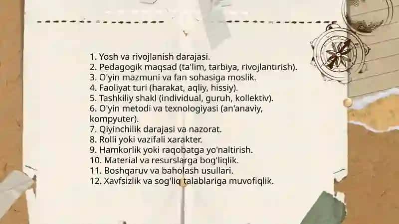 Pedagogik o'yinlar tipologiyasi 4