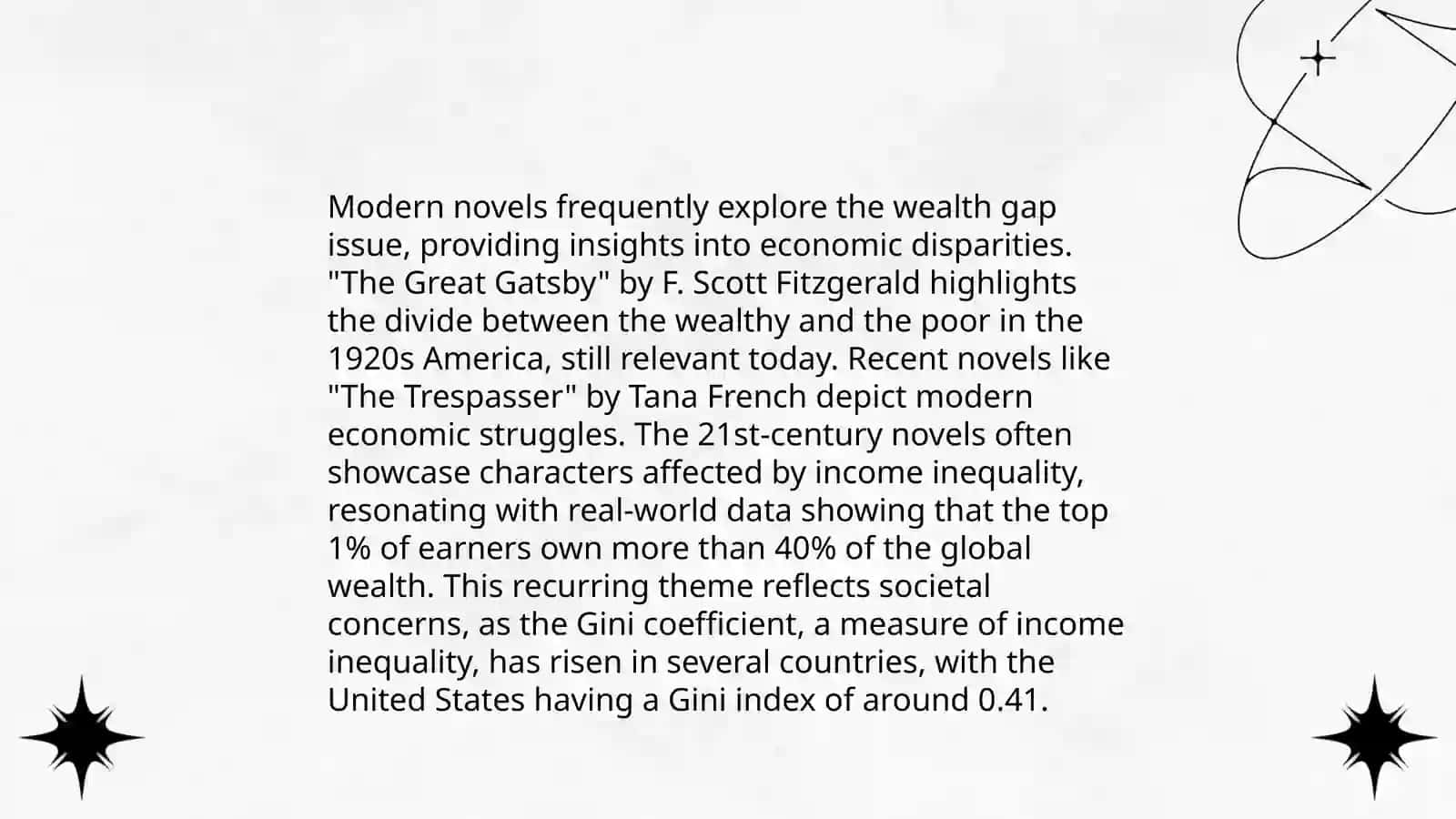 Wealth and power in recent literary works 4