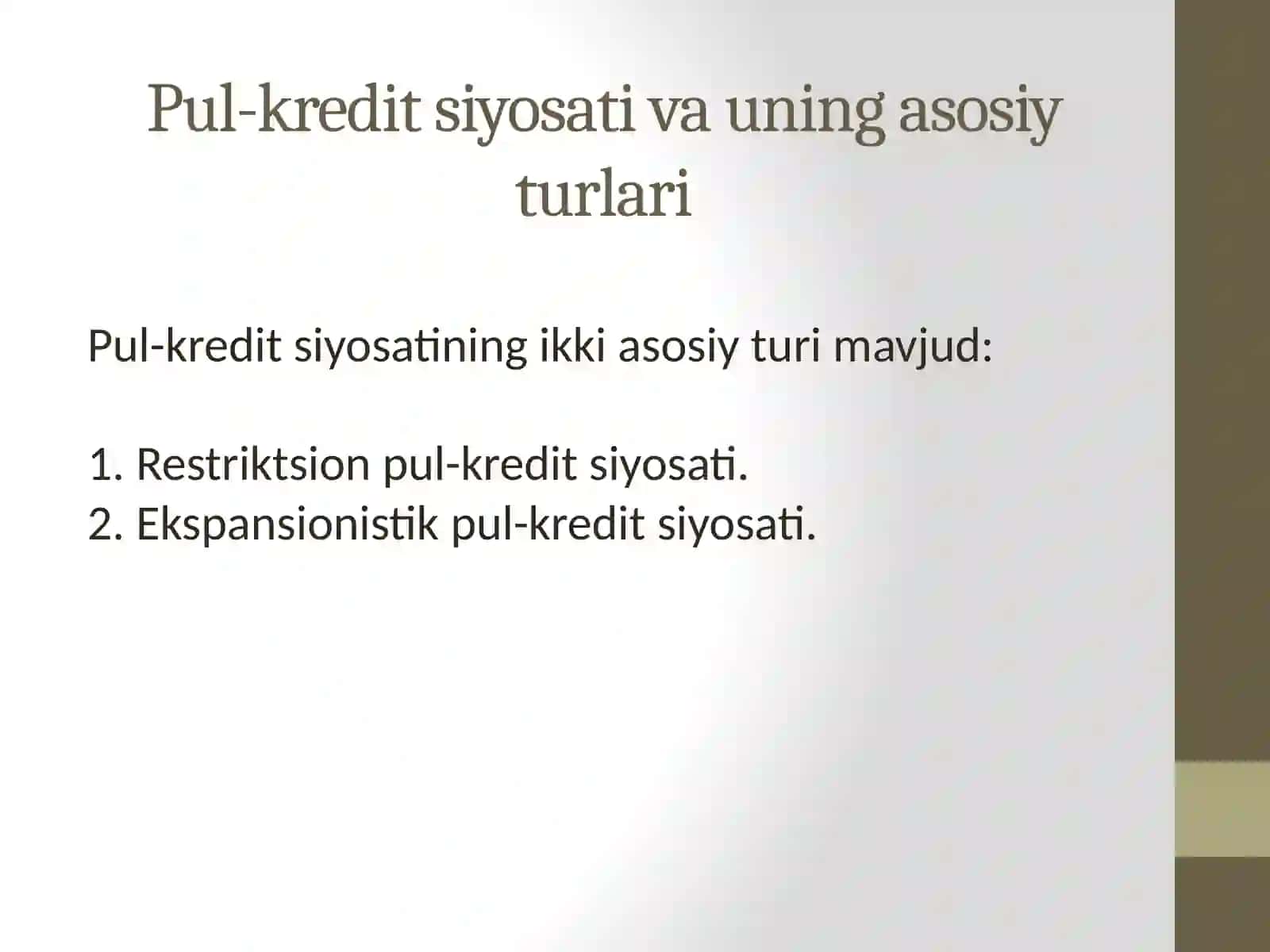 PUL-KREDIT SEKTORINING IQTISODIY TAHLILI 4