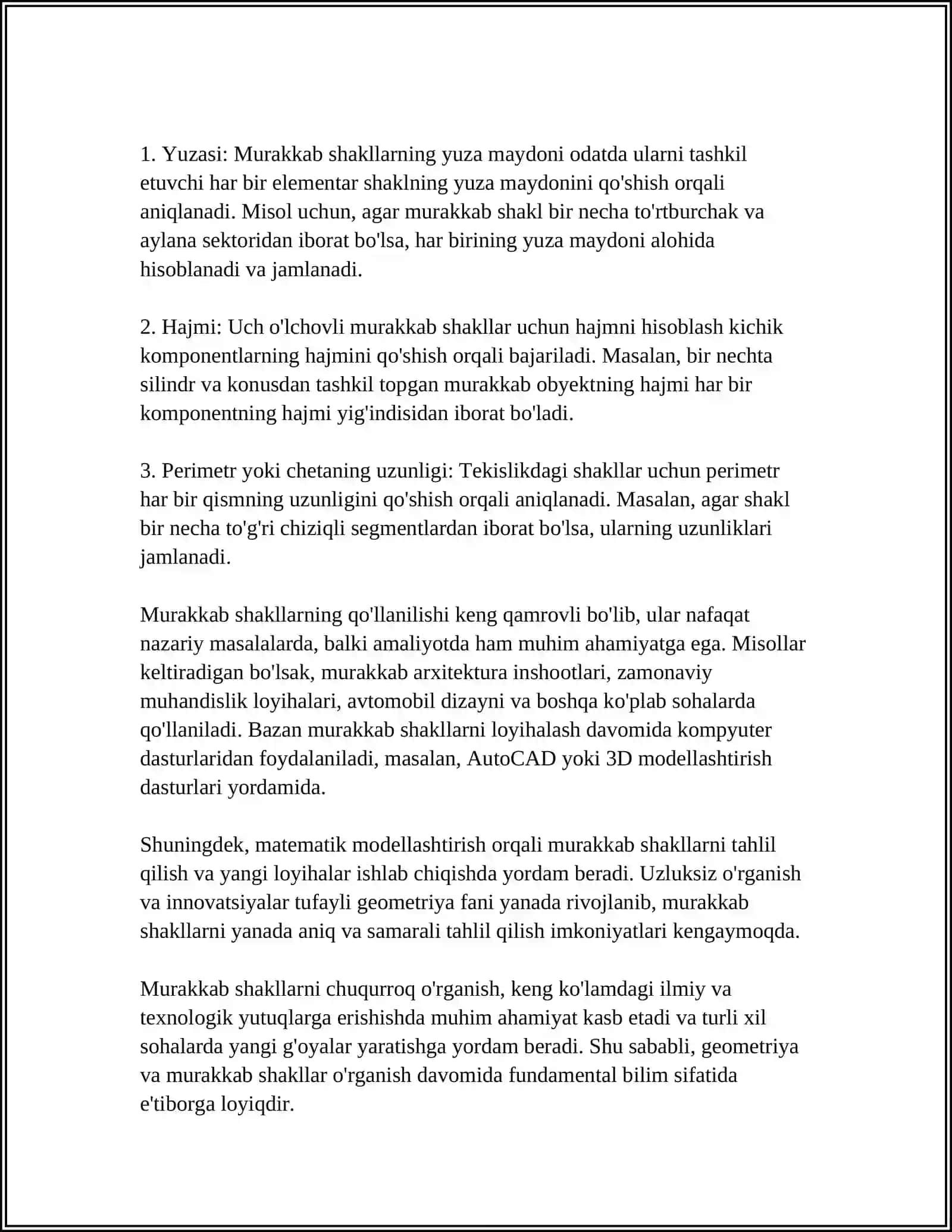 MURAKKAB UCH VA IKKI QISIMLI SHAKL.ULARNI TADRIJIYATI 4