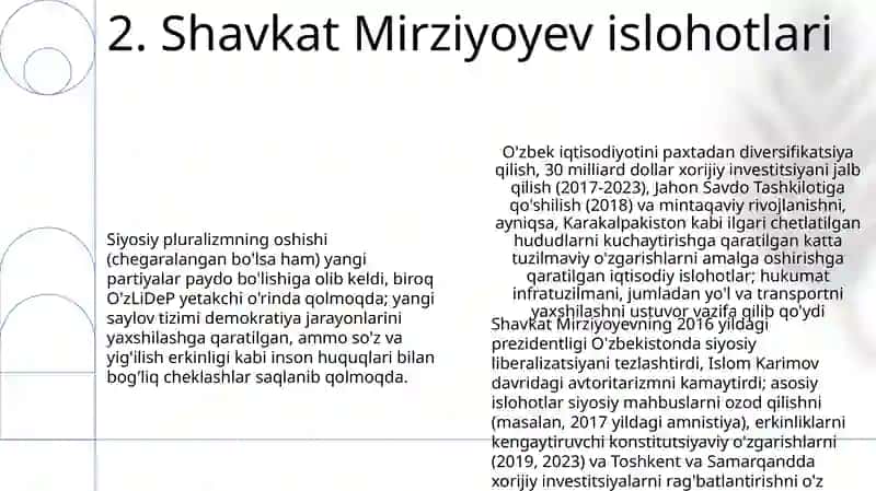 OʻZBEKISTON siyosiy tizimidagi oʻzgarishlar 4