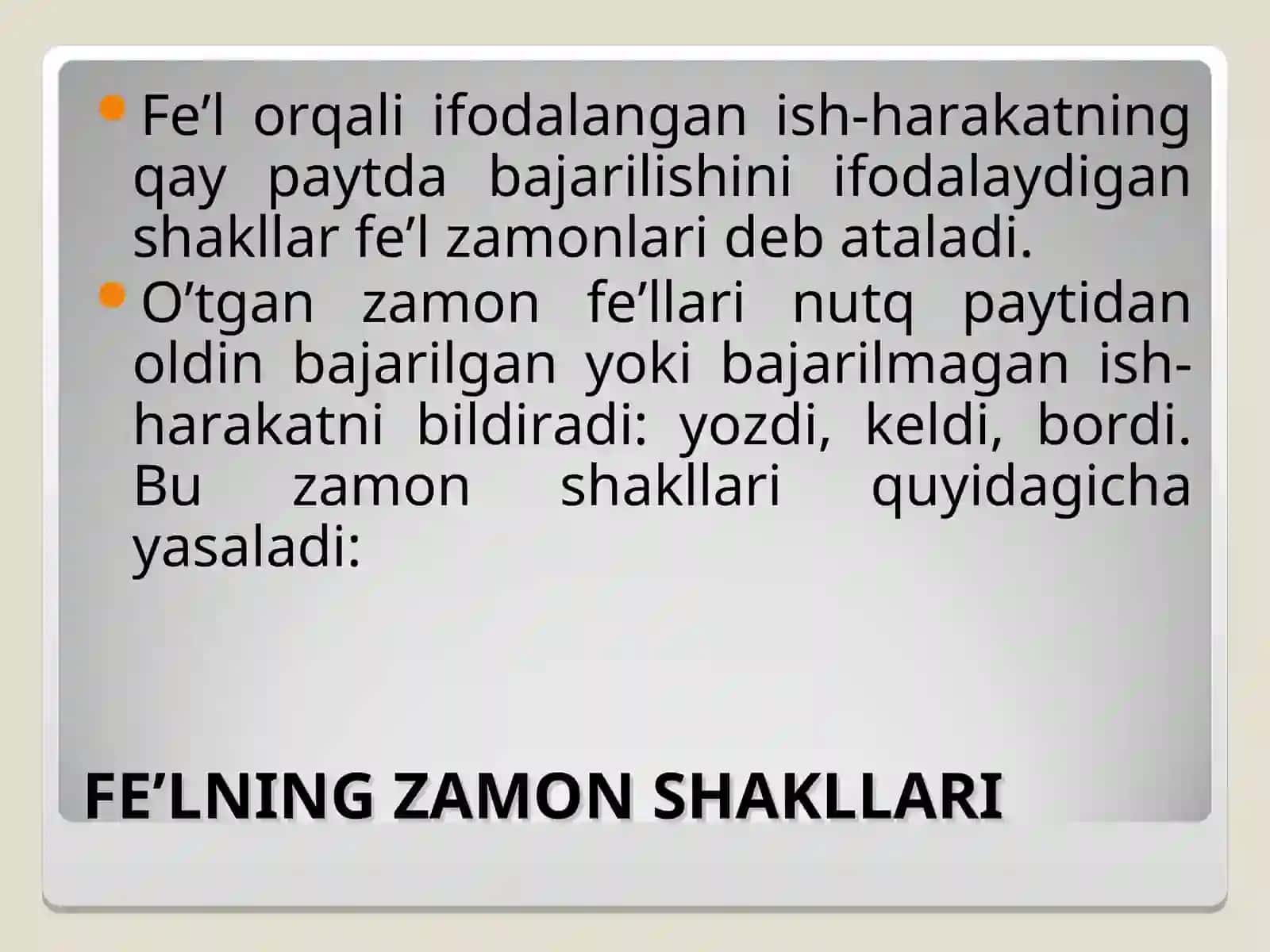Fe'l So'z Turkumi 4