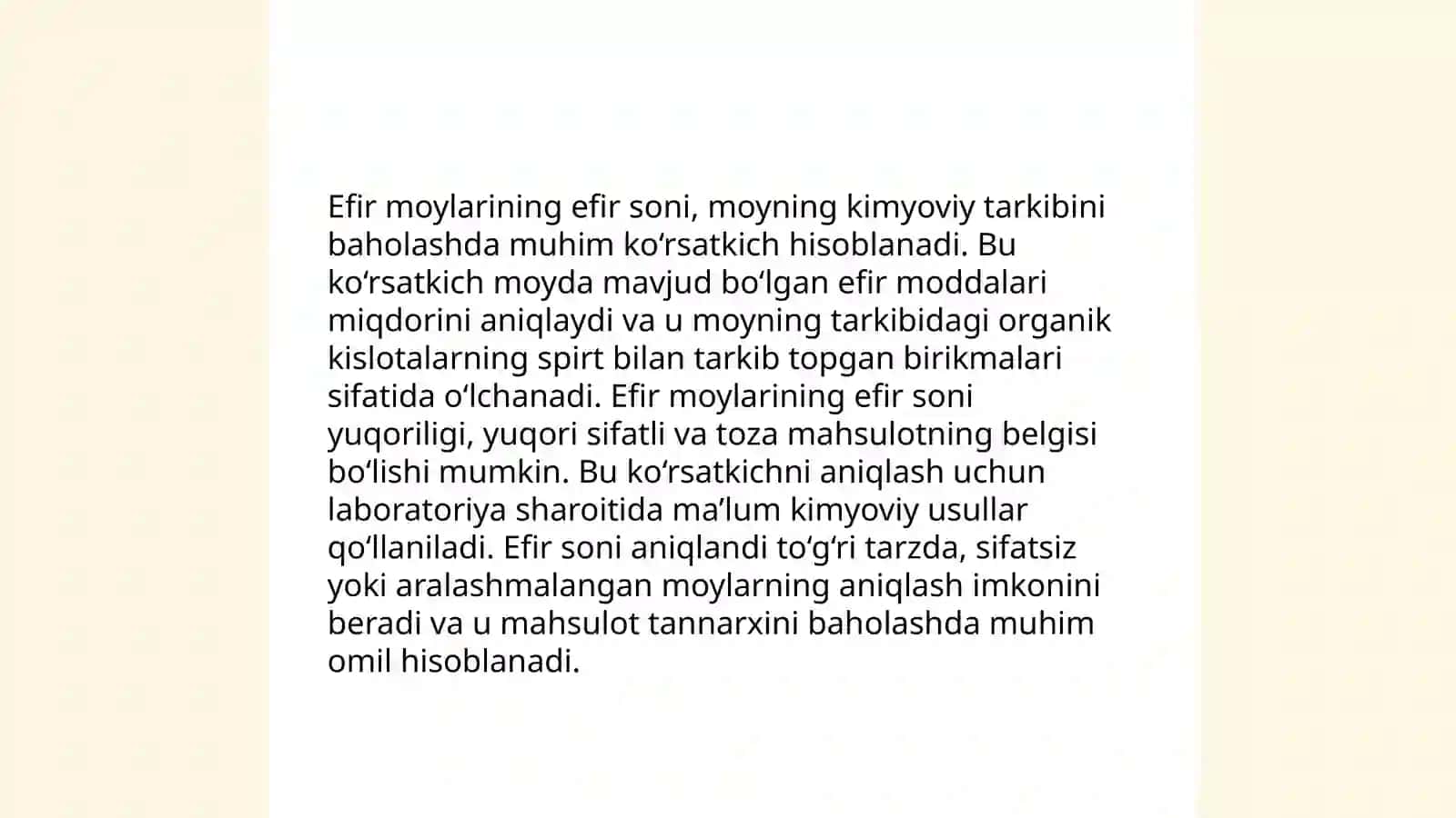 Efir moylarining kimyoviy konstantalari 4