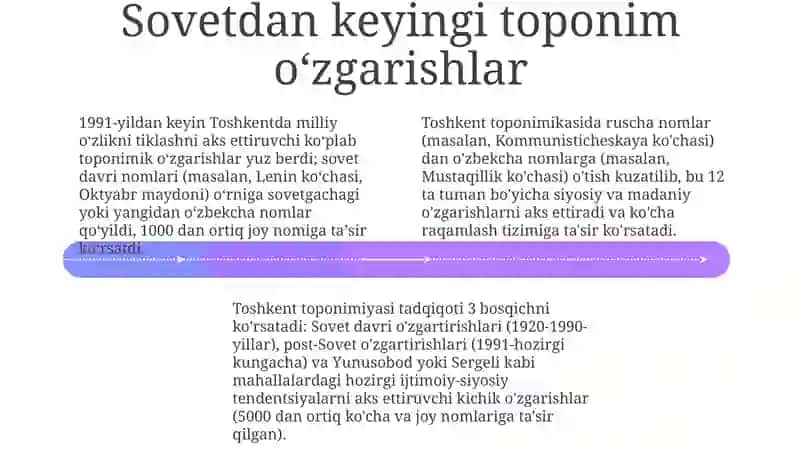 Toshkent toponimlarini o'rganish 4