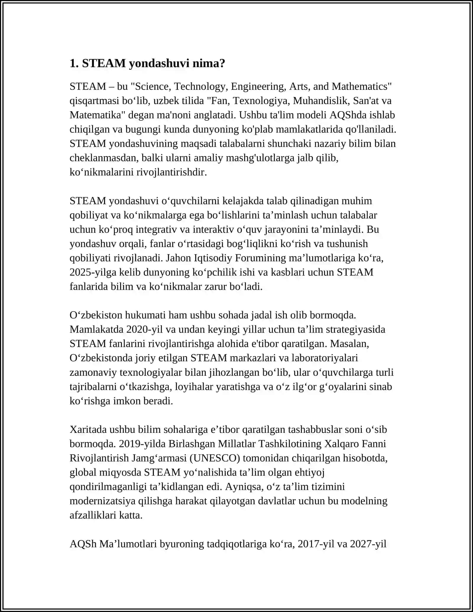 STEAM TA'LIM TEXNOLOGIYASINI TATBIQ ETISHDA ELEKTRON TA'LIM RESURSLARIDAN FOYDALANISH 4