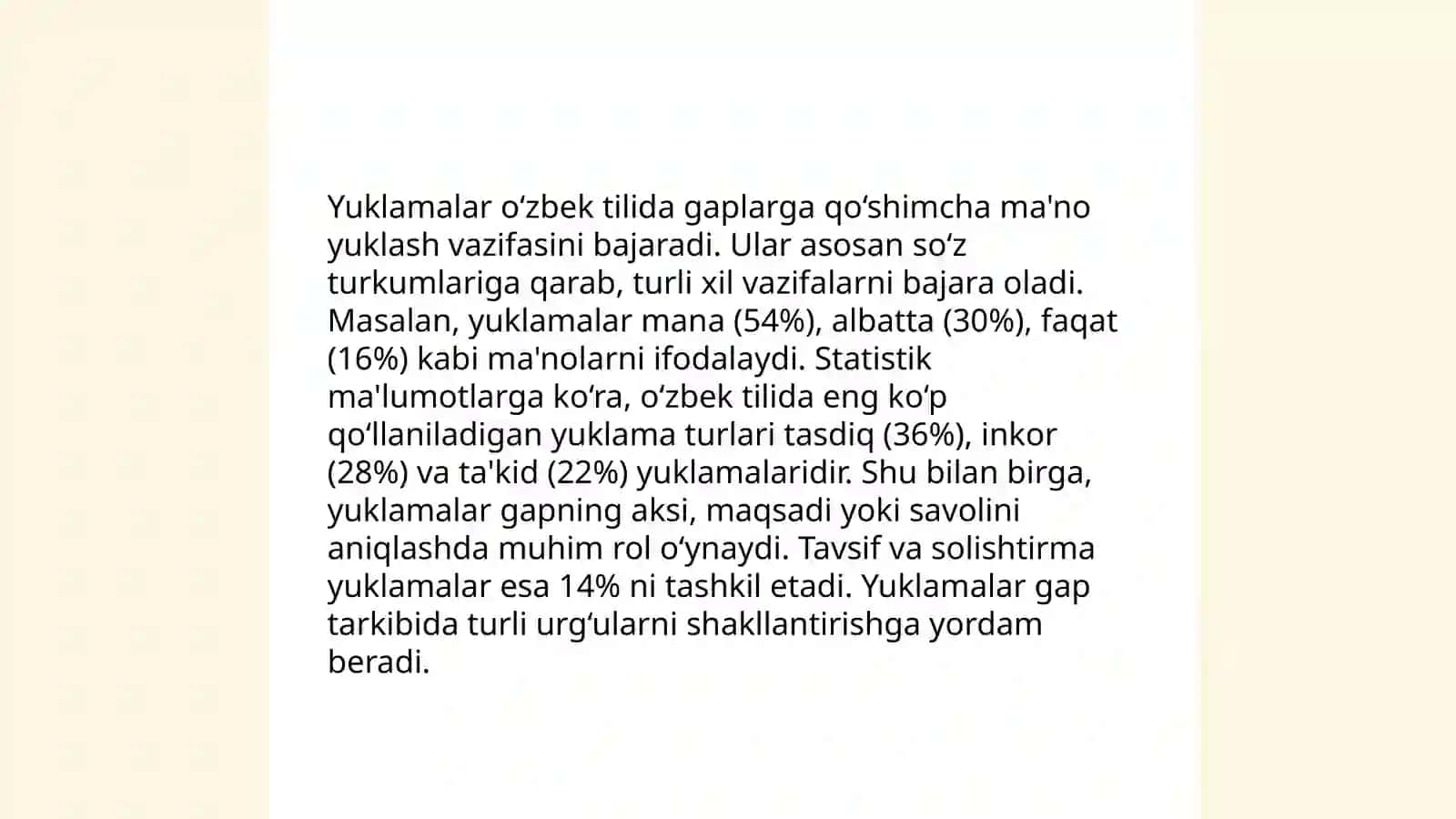 Yuklamalar haqida umumiy ma'lumot 4