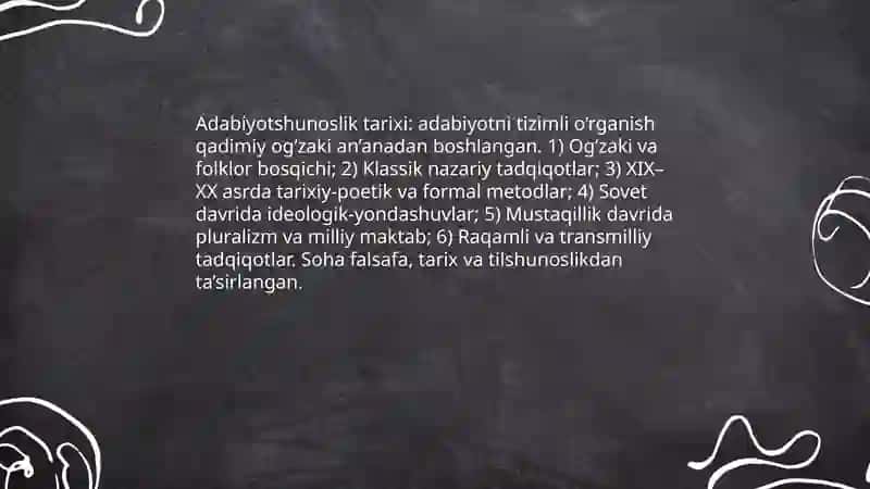 Adabiyotshunoslik asoslari - Rahmatova Rayhona 4