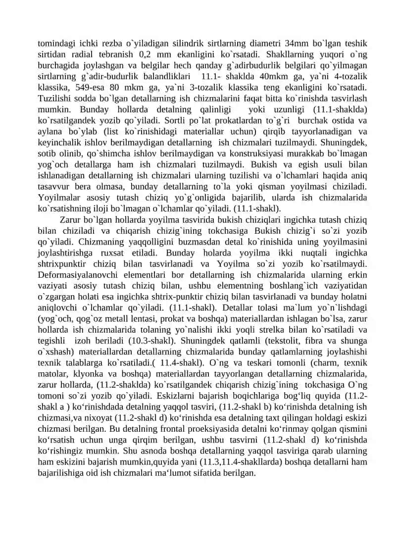 Detallarning ish chizmalarini chizish 4