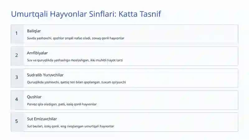 Umurtqali Hayvonlar Sinflari: Tabiatdagi Murakkab Tuzilmalar 4