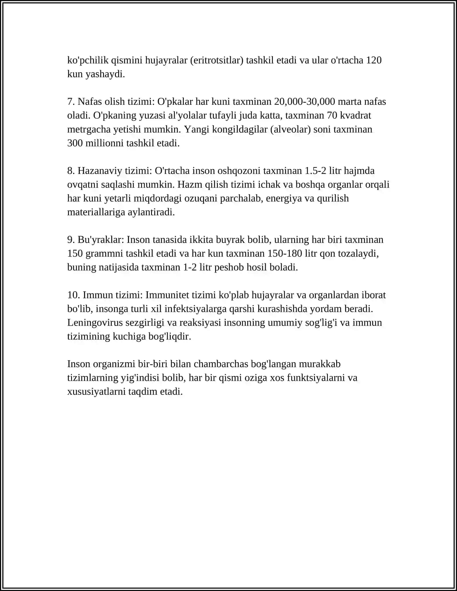 INSON ORGANIZIMI VA UNING SALOMATLIGI 4