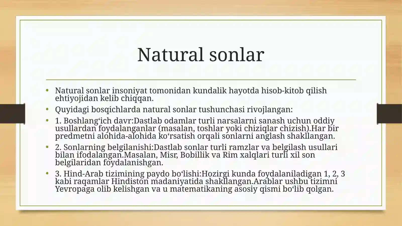 Nomanfiy butun sonlar to’plami 4