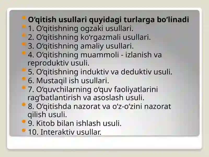 MILLIY G’OYA, MA’NAVIYAT ASOSLARI va HUQUQ FANLARINI O’QITISH METODIKASI 4