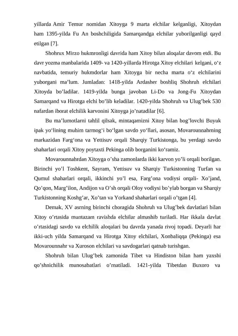TEMURIYLAR DAVRIDA BUYUK IPAK YOʻLINING AHAMIYATI 4