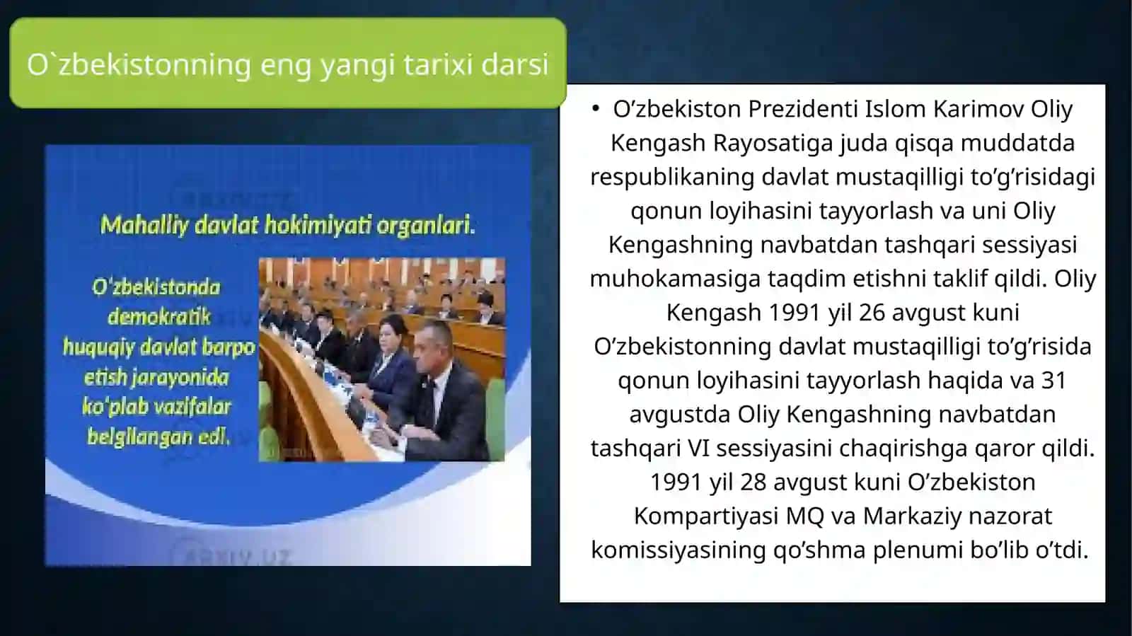 O`zbekistonning o`ziga xosistiqli va taraqqiyot yo`li 4