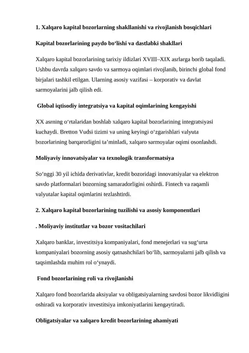Xalqaro kapital bozorlarning evolyutsiyasi 4