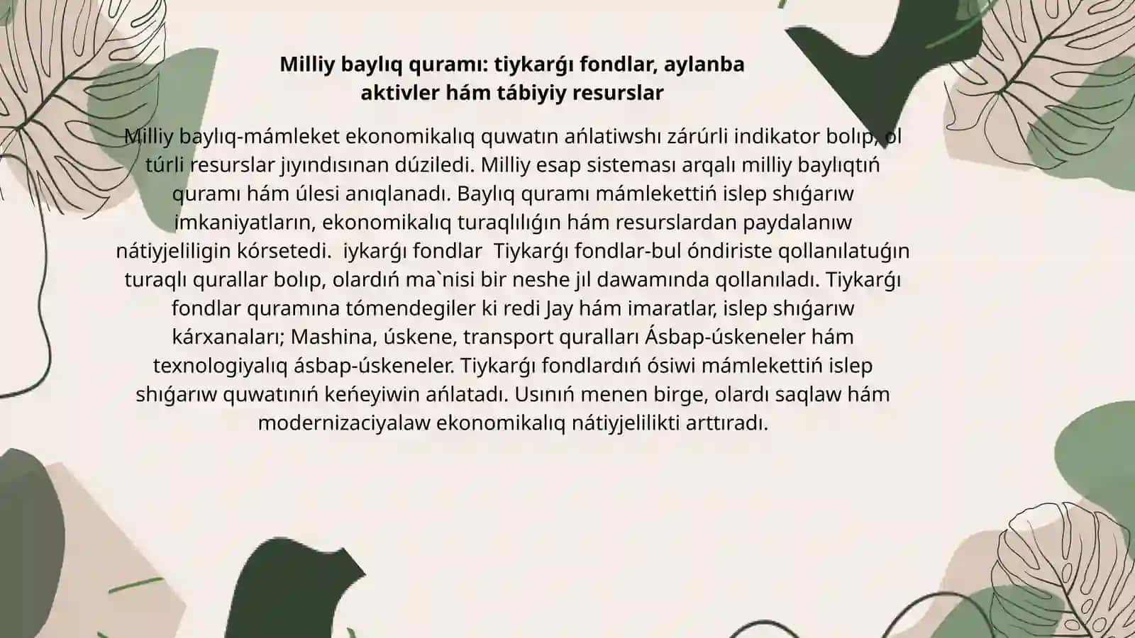 Milliy esap sistemasında milliy baylıq statistikası 4