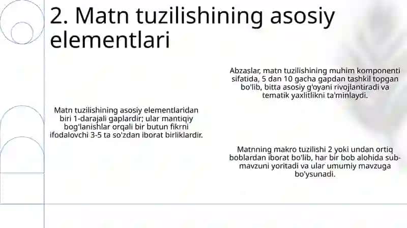 Matn tuzilishi va uning asosiy elementlari 4