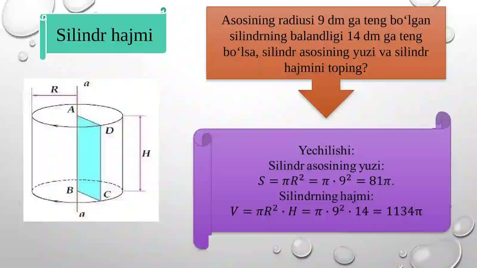 Aylanish jismlar hajmi 4