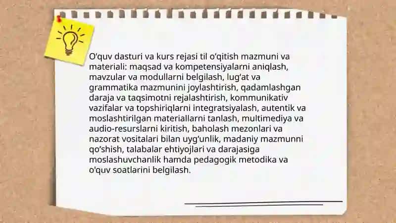 Til oʻqitish mazmuni va materiali 4