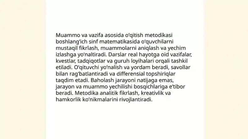 Boshlang'ich sinfda matematika oʻqitish metodlari 4