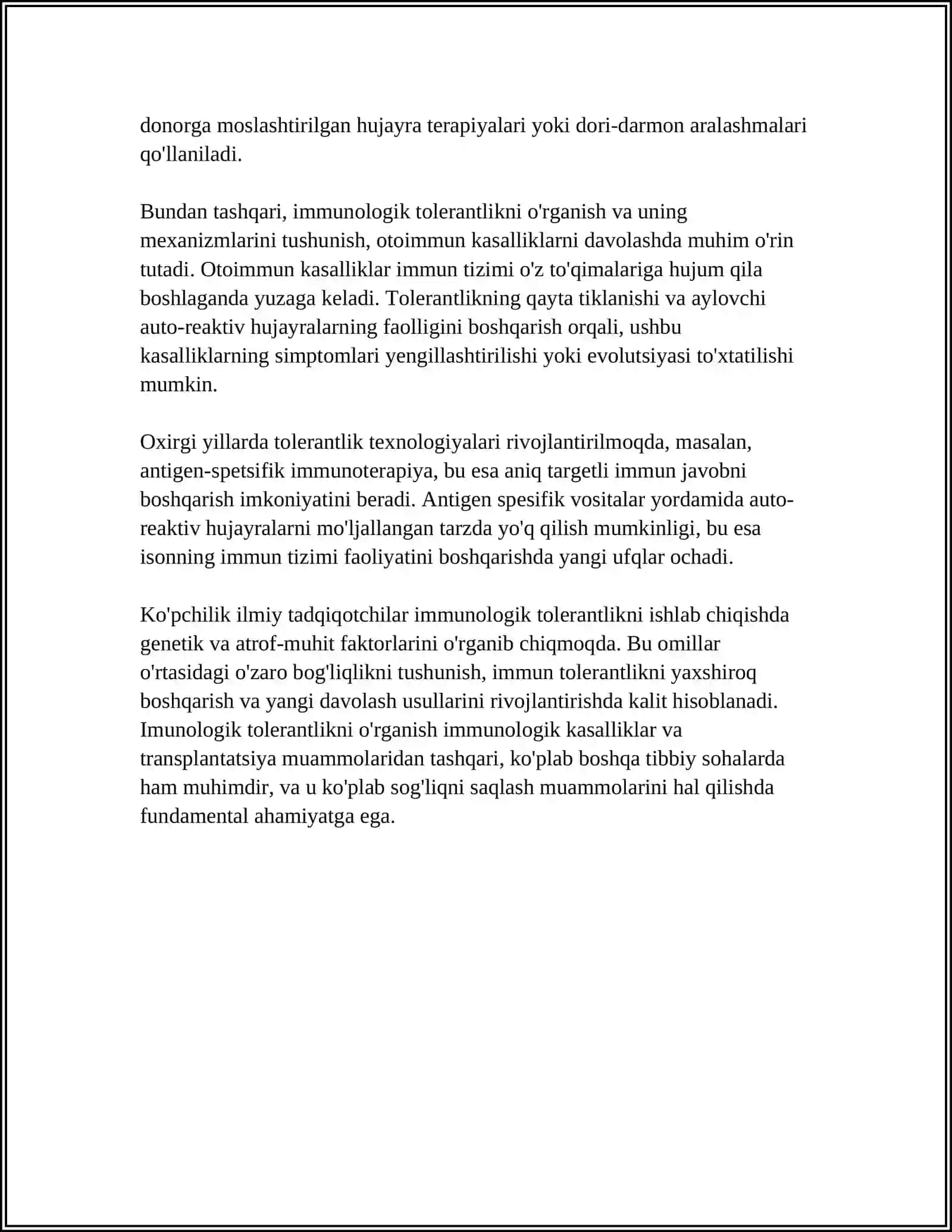 IMMUNOLOGIK TOLERANTLIK 4